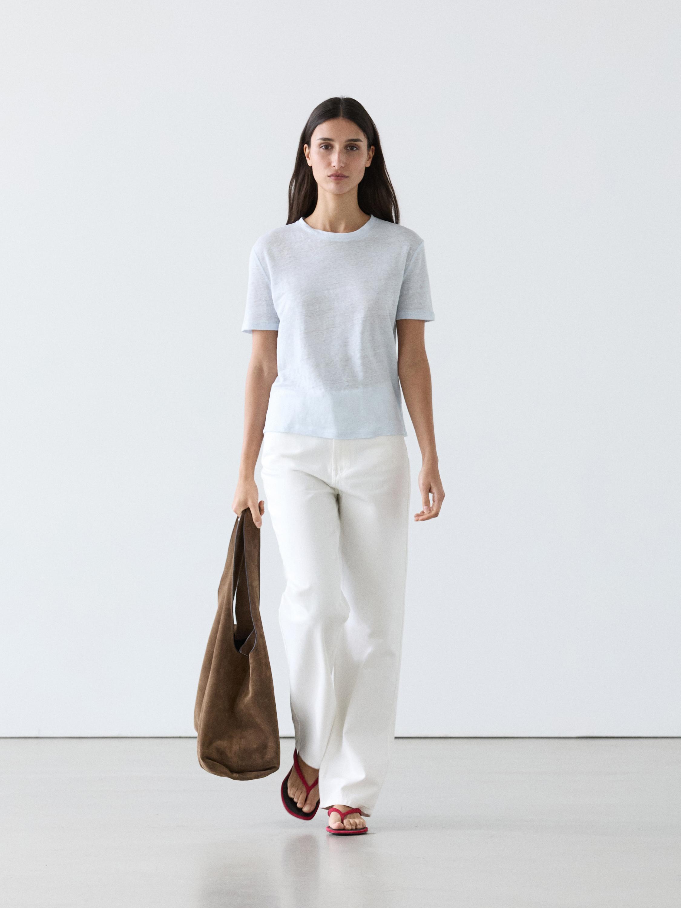 100% linen short sleeve T-shirt